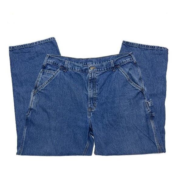 Carhartt Denim Cargo Carpenter Pants Original Dungaree Fit B13 DPS 38 X 30 - Picture 1 of 10